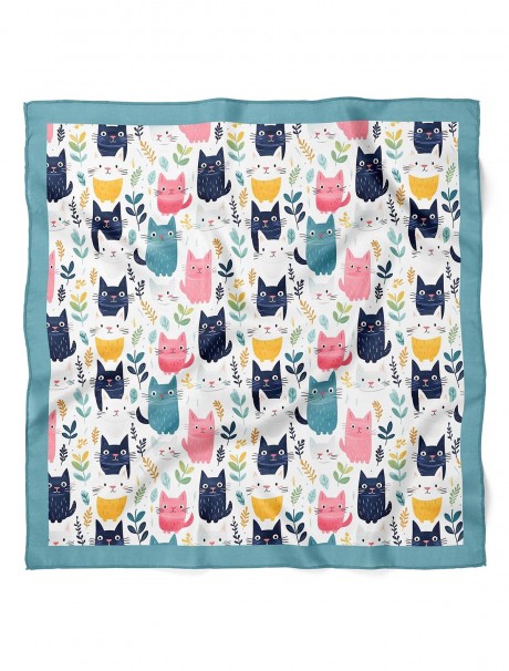 Kedi Desenli Bandana