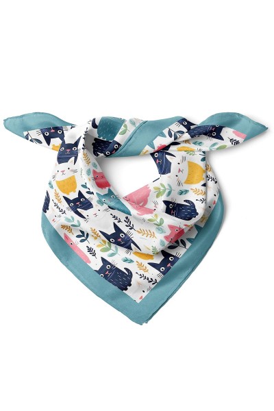 Kedi Desenli Bandana