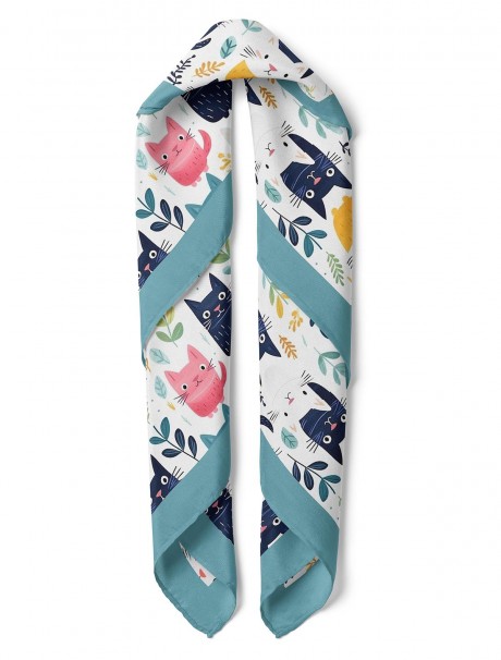 Kedi Desenli Bandana