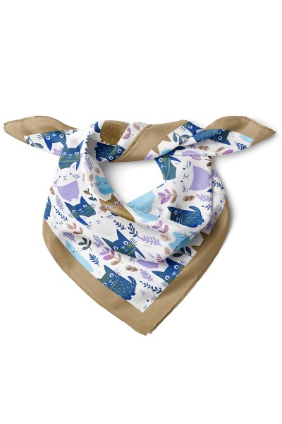 Kedi Desenli Bandana