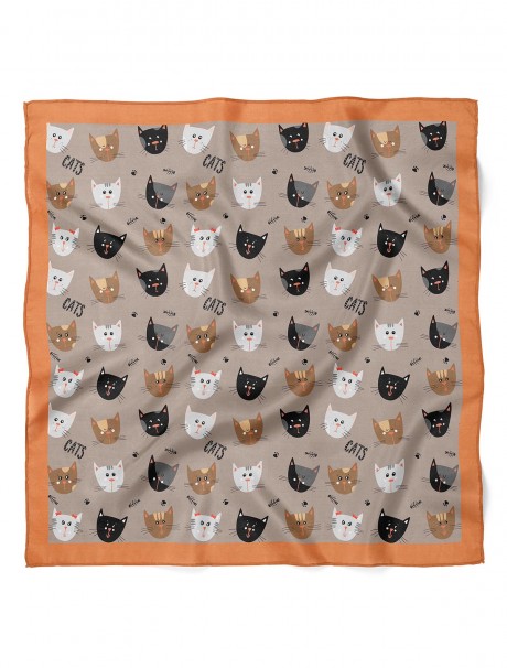 Kedi Desenli Bandana