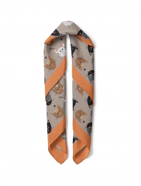 Kedi Desenli Bandana