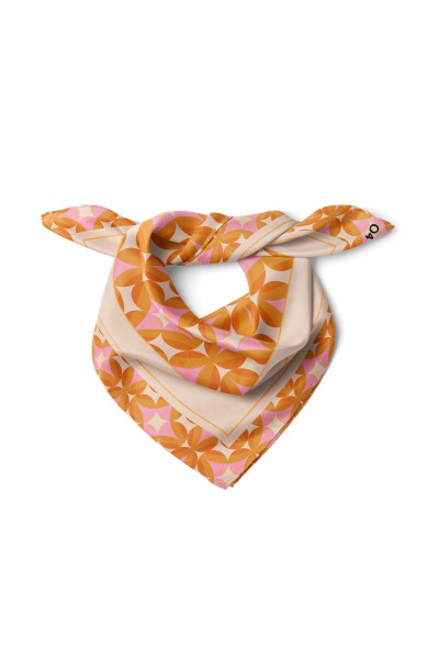 Daire ve Yıldız Desen Fular Bandana 50x50 Cm