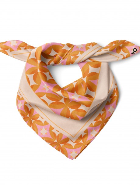 Daire ve Yıldız Desen Fular Bandana 50x50 Cm