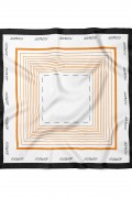 Flower Yazılı Çizgili Desen Fular Bandana 70x70 Cm