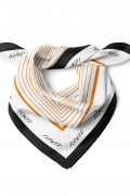 Flower Yazılı Çizgili Desen Fular Bandana 70x70 Cm