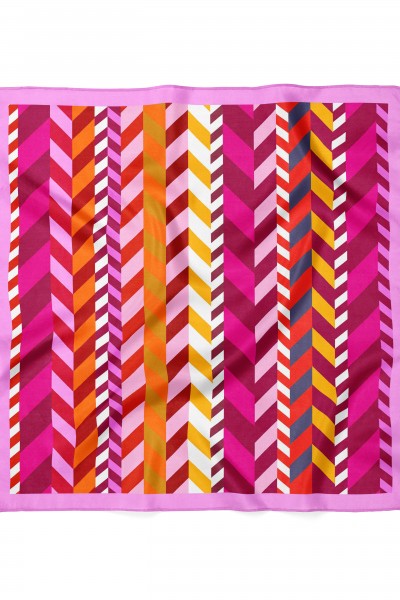 Çizgili Şerit Desen Fular Bandana 70x70 Cm