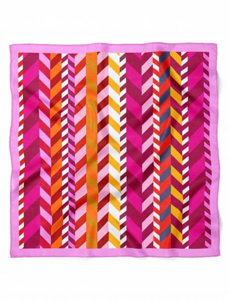 Çizgili Şerit Desen Fular Bandana 70x70 Cm