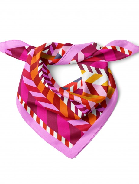 Çizgili Şerit Desen Fular Bandana 70x70 Cm