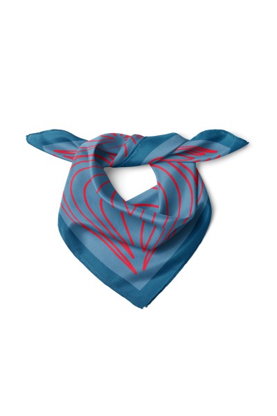 Geometri Şekil Desen Fular Bandana 70x70 Cm