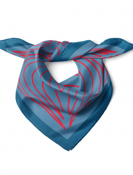 Geometri Şekil Desen Fular Bandana 70x70 Cm