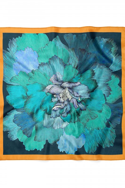 Çiçek Desen Fular Bandana 70x70 Cm