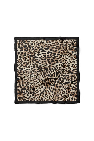 Leopar Desen Fular Bandana 70x70 Cm