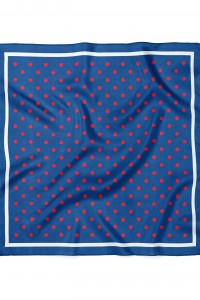 Kırmızı Puantiye Desen Fular Bandana 70x70 Cm
