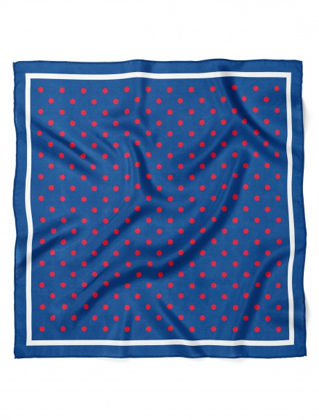 Kırmızı Puantiye Desen Fular Bandana 70x70 Cm