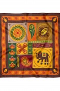 Etnik ve Fil Desen Fular Bandana 50x50 Cm