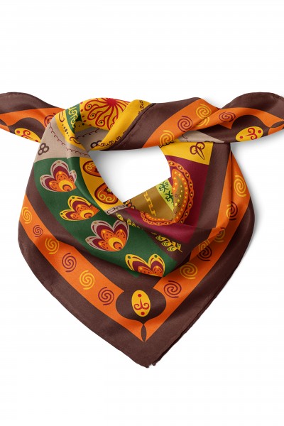 Etnik ve Fil Desen Fular Bandana 50x50 Cm