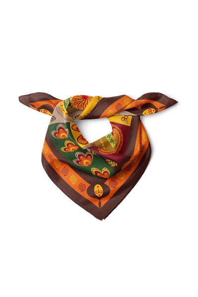 Etnik ve Fil Desen Fular Bandana 50x50 Cm