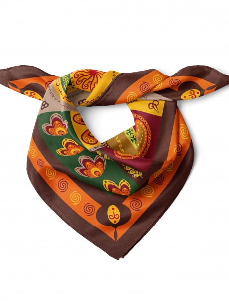 Etnik ve Fil Desen Fular Bandana 50x50 Cm