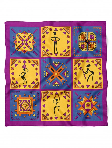 Afrika Motif Desen Fular Bandana 50x50 Cm