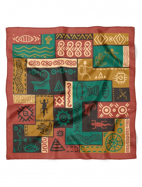 Afrika Motif Desen Fular Bandana 50x50 Cm