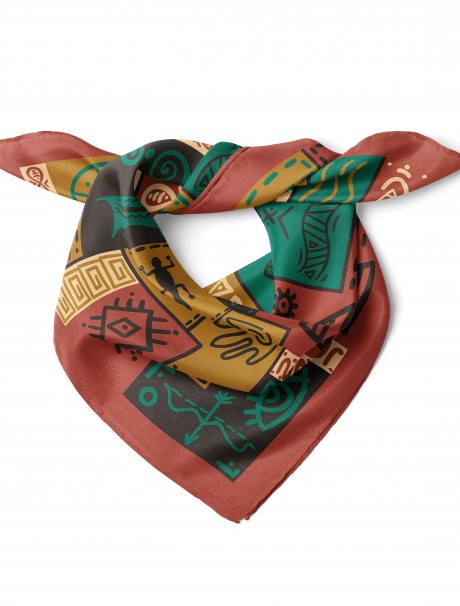 Afrika Motif Desen Fular Bandana 50x50 Cm