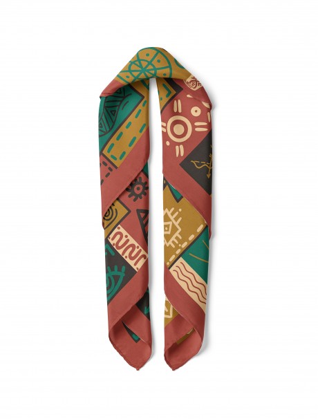 Afrika Motif Desen Fular Bandana 50x50 Cm