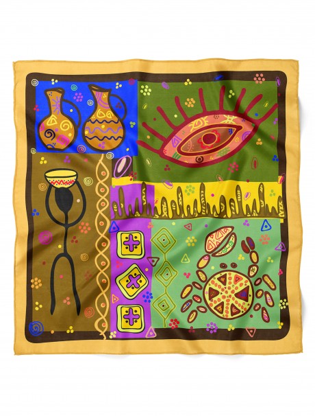 Afrika Motif Desen Fular Bandana 50x50 Cm