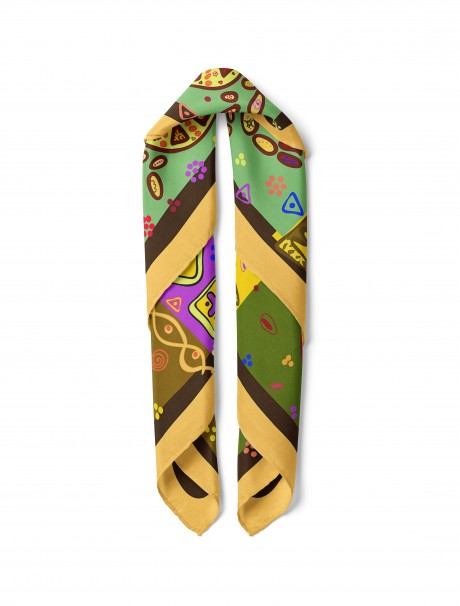 Afrika Motif Desen Fular Bandana 50x50 Cm