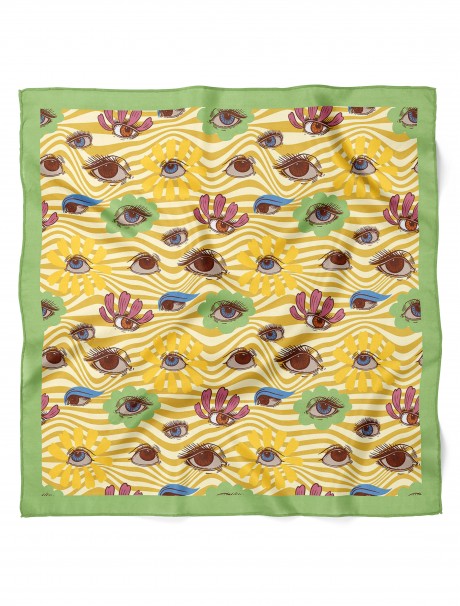 Göz Desen Fular Bandana 50x50 Cm