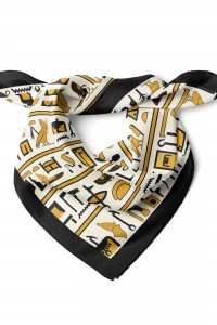 Mısır Motif Desen Bandana Fular 50x50 Cm