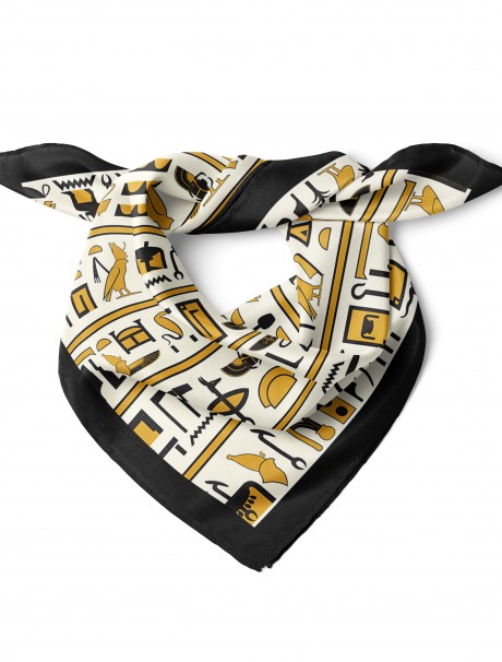Mısır Motif Desen Bandana Fular 50x50 Cm