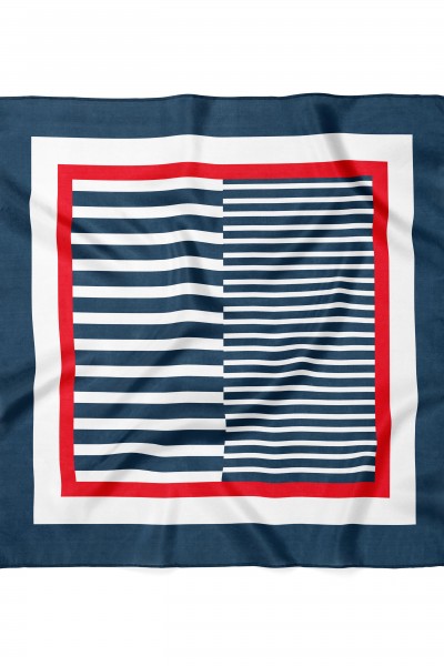 Çizgi Desen Fular Bandana 70x70 Cm