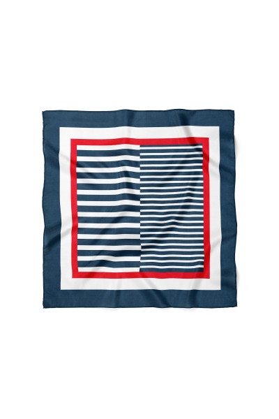 Çizgi Desen Fular Bandana 70x70 Cm