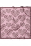 Kalp Desenli Sevgililer Günü Özel Fular Bandana 50x50 Cm