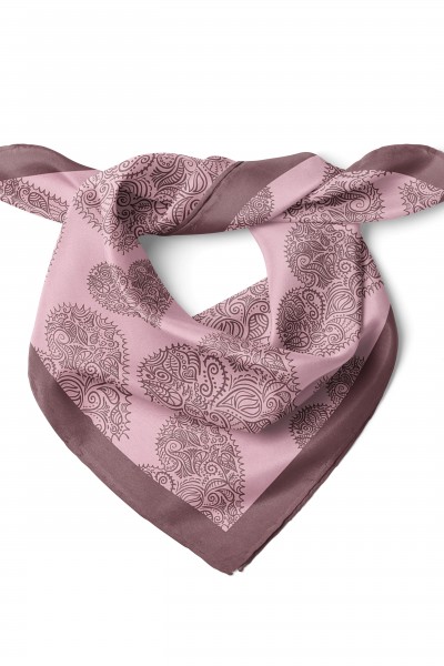 Kalp Desenli Sevgililer Günü Özel Fular Bandana 50x50 Cm