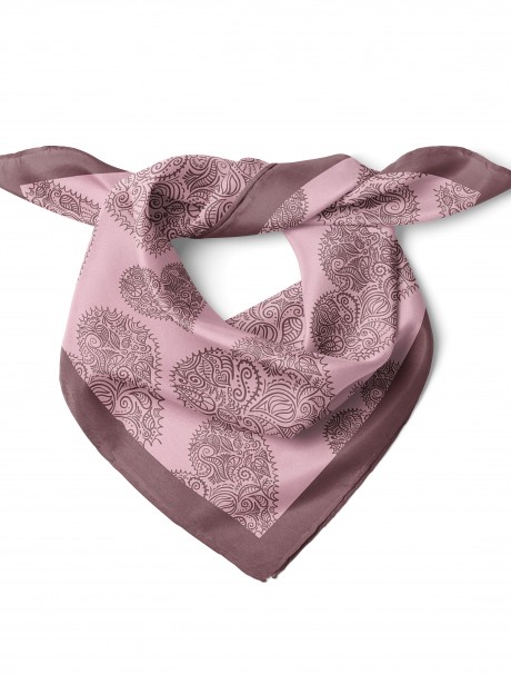 Kalp Desenli Sevgililer Günü Özel Fular Bandana 50x50 Cm