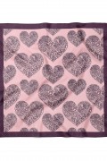 Kalp Desenli Sevgililer Günü Özel Fular Bandana 50x50 Cm