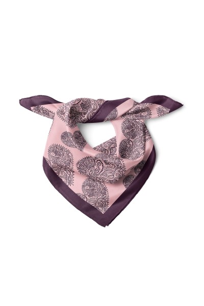 Kalp Desenli Sevgililer Günü Özel Fular Bandana 50x50 Cm