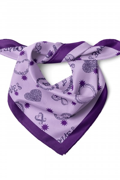 Kalp Desenli Sevgililer Günü Özel Fular Bandana 50x50 Cm