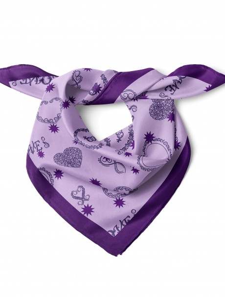 Kalp Desenli Sevgililer Günü Özel Fular Bandana 50x50 Cm