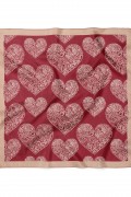 Kalp Desenli Sevgililer Günü Özel Fular Bandana 50x50 Cm