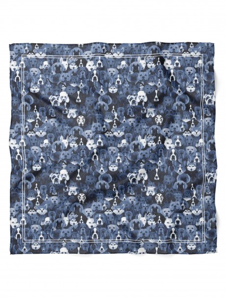 Köpek Desen Fular Bandana 50x50 Cm