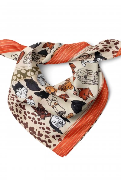Köpek Desen Fular Bandana 50x50 Cm