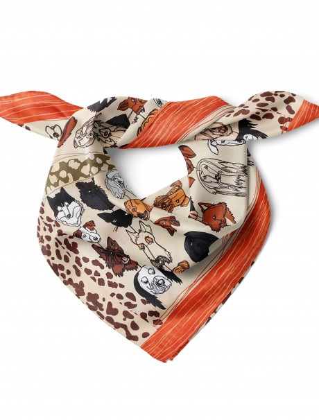 Köpek Desen Fular Bandana 50x50 Cm