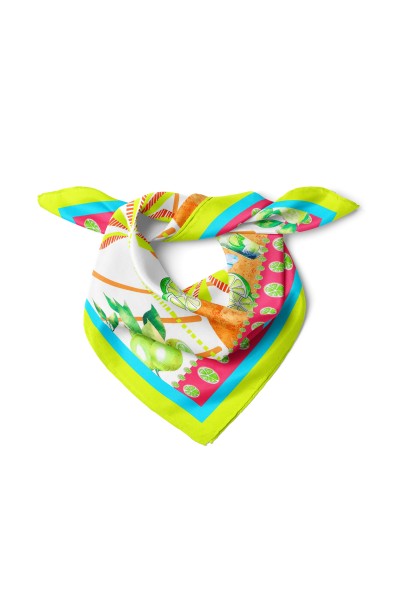 Limon Desen Bandana Fular 50 x 50 Cm