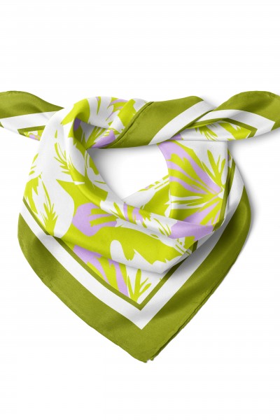 Yaprak Desen Bandana Fular 50 x 50 Cm