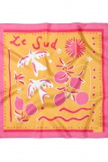 Kuş ve Meyve Desen Bandana Fular 50 x 50 Cm