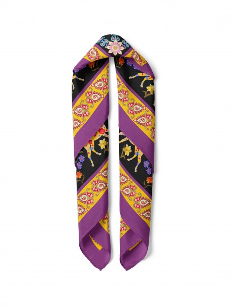 At ve Kuş Desen Fular Bandana 50 x 50 Cm