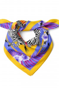 Zebra ve Yaprak Desen Fular Bandana 50 x 50 Cm